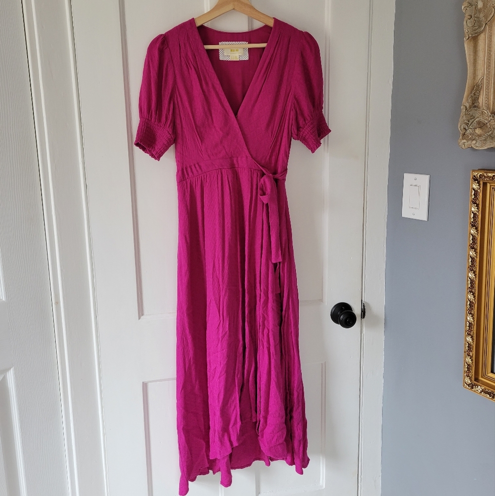 Anthropologie Maeve midi faux wrap dress